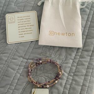 Newton Gold and Purple Beaded Bracelet